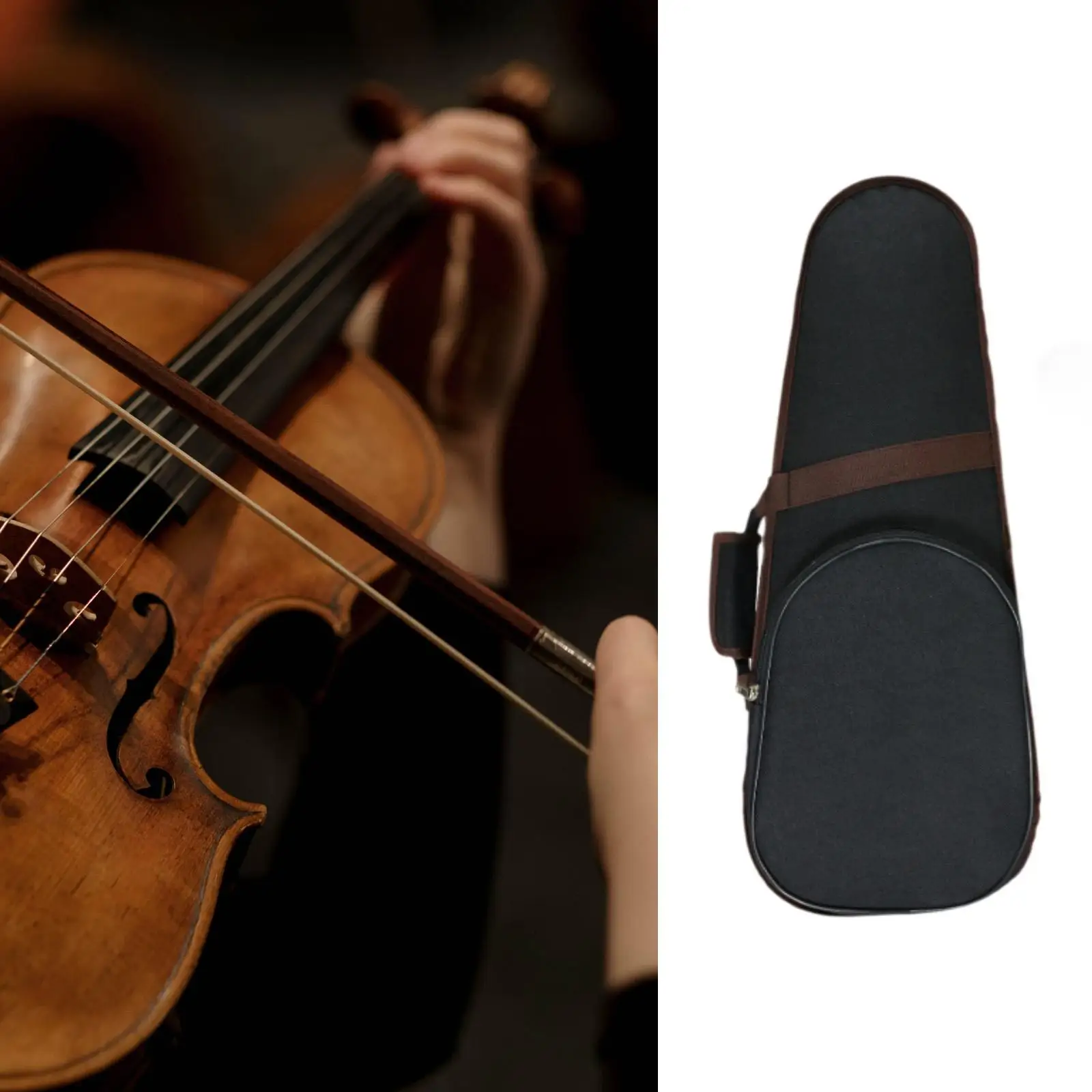 Estojo para violino 4/4, caixa de violino de tamanho completo, proteção resistente, portátil, bolsa de transporte