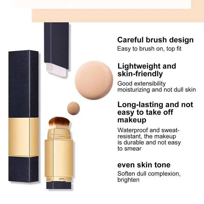 2-In-1 Concealer Stick Kleurveranderende Tweekoppige Natuurlijke Foundation Stick Gezicht Verhelderende Hydraterende Primer Herstellen Van De Huid