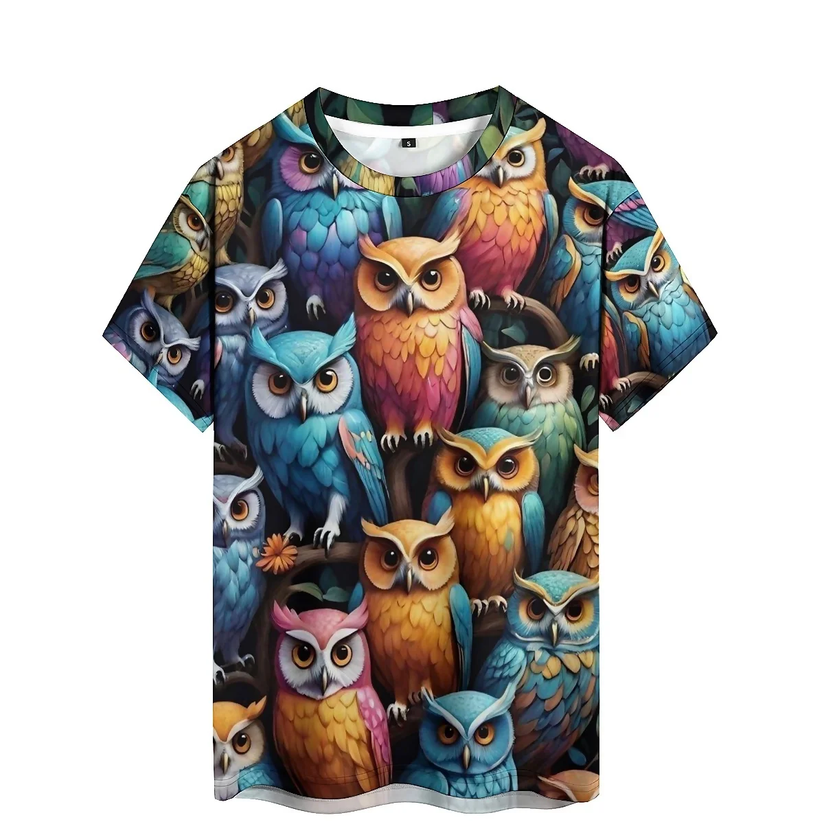 يوان سو فنغ الرجال ثلاثية الأبعاد مطبوعة تي شيرتات قصيرة الاكمام الإبداعية التدرج نسخة فضفاضة تنفس ومريحة النسيج متعة الكرتون