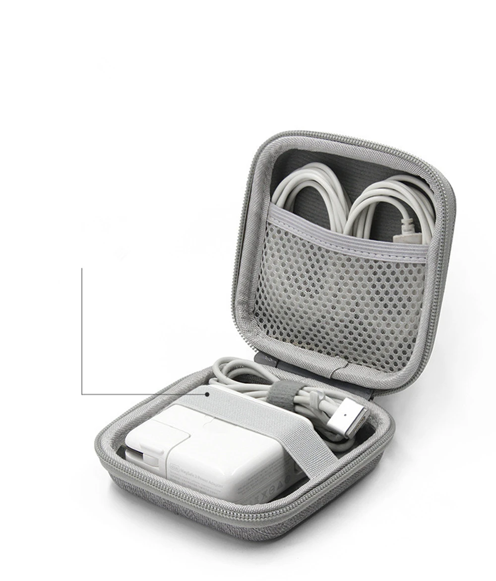 Portable EVA Travel Cable Electronics Gadget Bag Organizer Storage Case For Notebook Laptop Macbook Air Pro Charger Adapter