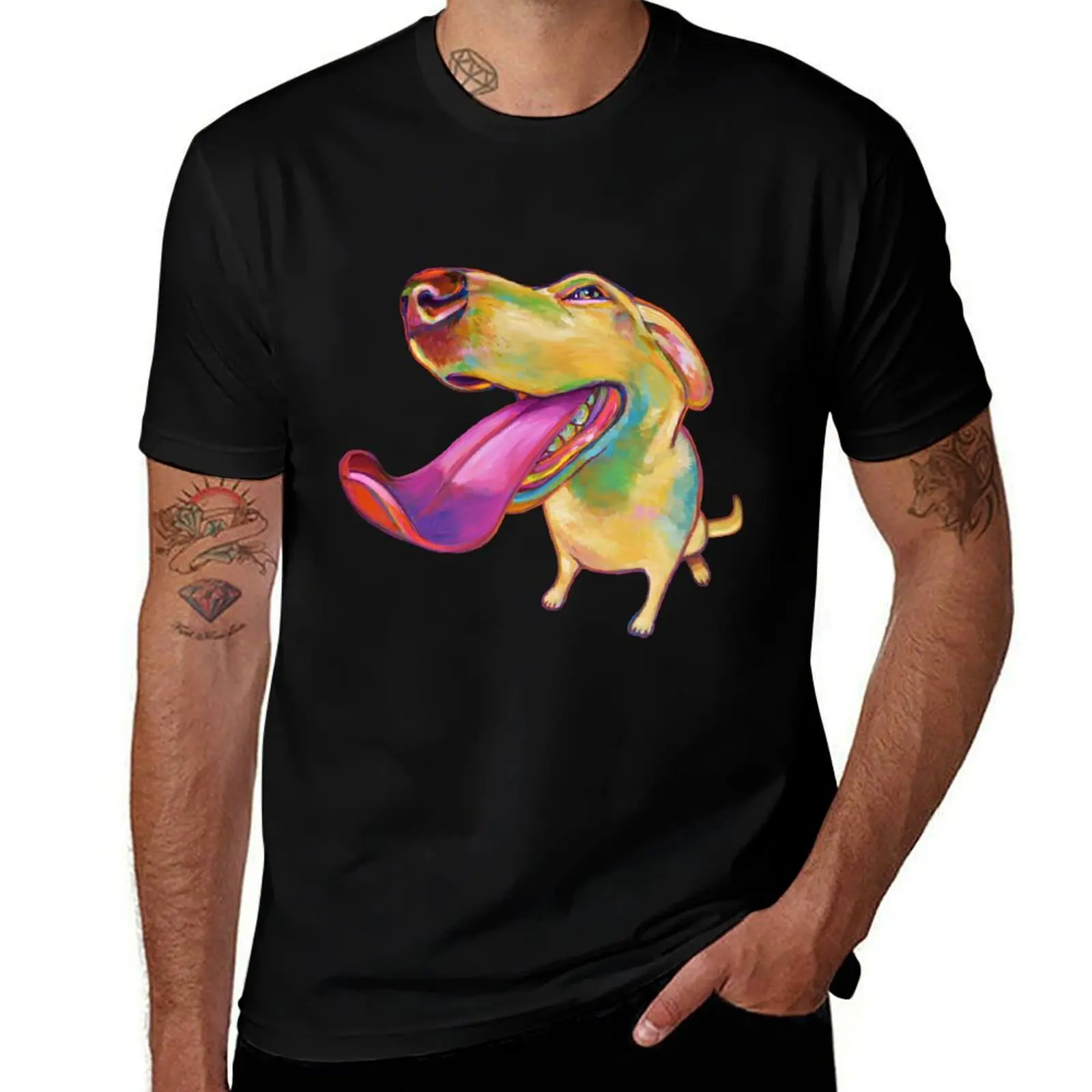 

Colorful Blond Labrador by Robert Phelps T-Shirt t shirt man cotton mens graphic t shirts T-Shirt