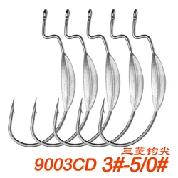 5pcs/lot Fishing hooks sharkly hooks for soft lure Crank hook with lead Ultra light Fish hook 3X strong hook