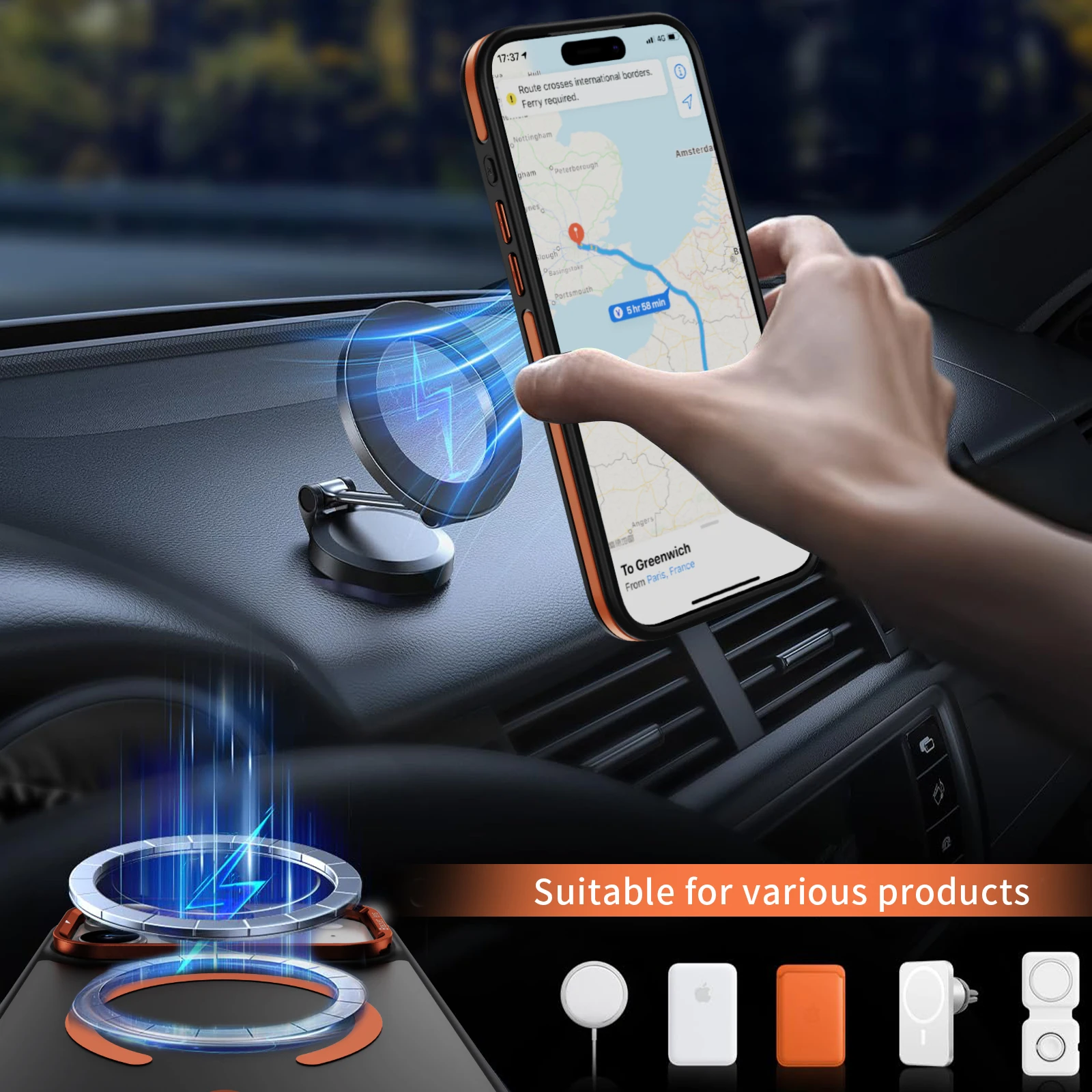 Для Magsafe Магнитный двухцветный матовый металлический держатель для объектива Чехол для iPhone 17Air 16 15 14 Plus 13 12 11 Pro Max Задняя крышка