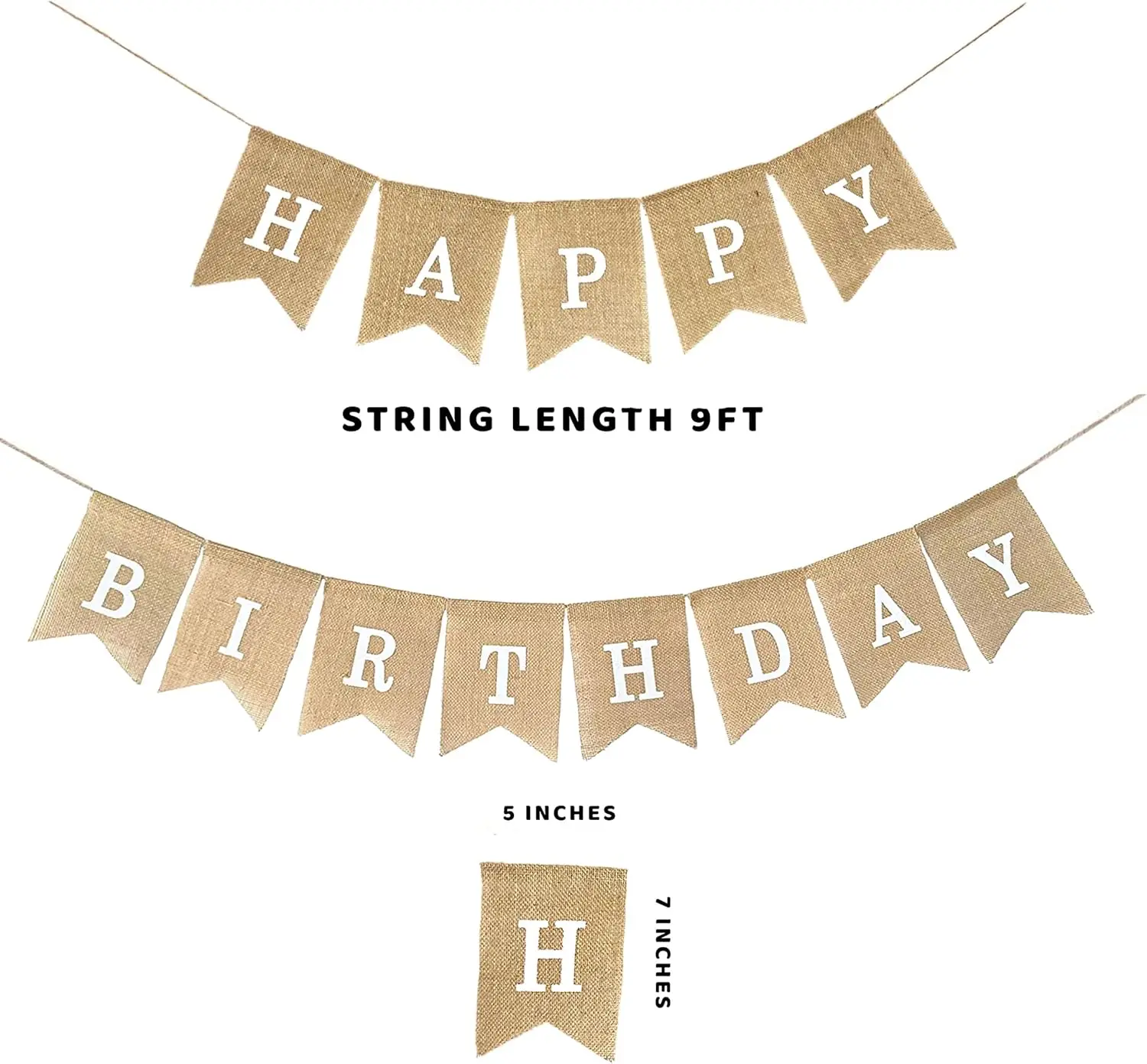 Alles Gute zum Geburtstag-Banner für Geburtstagsparty-Dekorationen (weißer Druck) – Detail 2