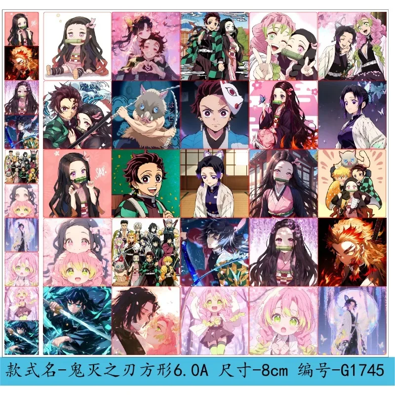 Acrylic Square Patch New Demon Slayer Animation Peripheral Characters Handmade DIY Material Accessories Nezuko Tanjirou Mitsuri