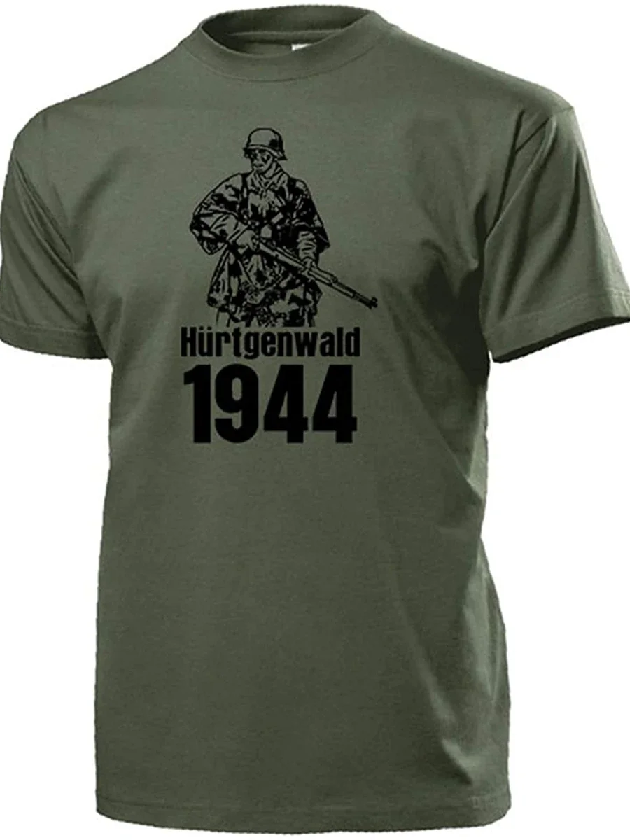 Forest 1944 Hürt Gen Schmidt Battle German Soldier Snap 98 K Steel Helmet Forest Men T-Shirt