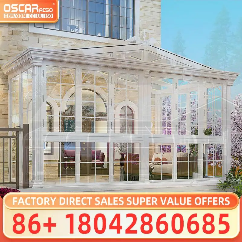 Modern Design Aluminium Prefab House Glass Sunroom for Backyard Patio Garden sunroom