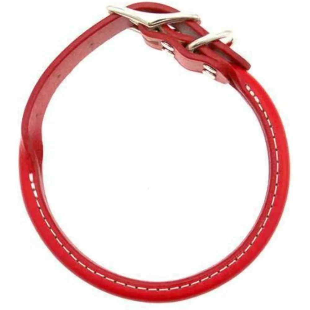 طوق كلب جلدي عريض 1 بوصة باللون الأحمر بطول 24 بوصة، مصنوع يدويًا في الولايات المتحدة الأمريكية، إكسسوار متين وأنيق للحيوانات الأليفة #2