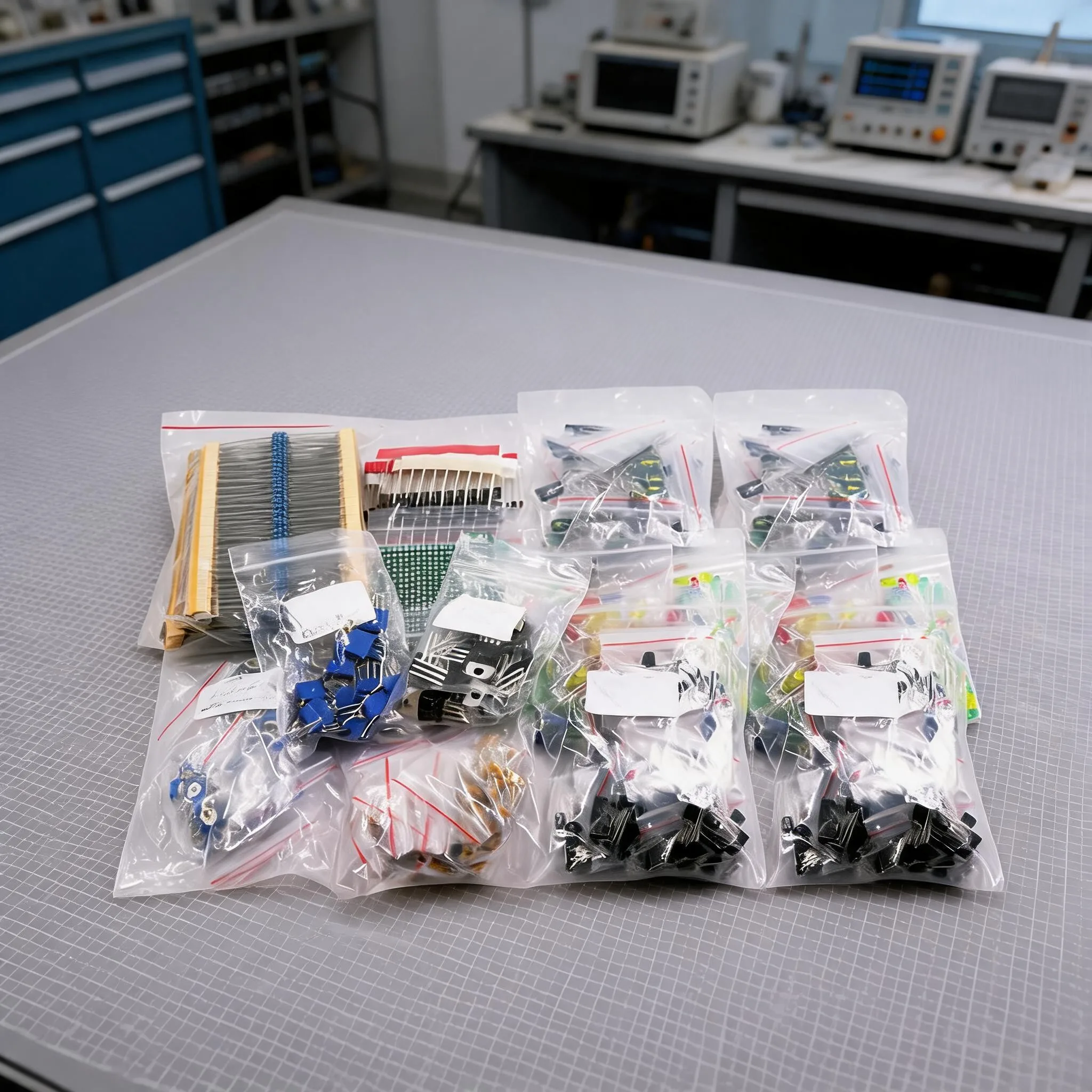 1818PCS Electronics Component Pack for Education Includes 1/4W Resistors Capacitors Transistors LEDs Diodes and PCBs