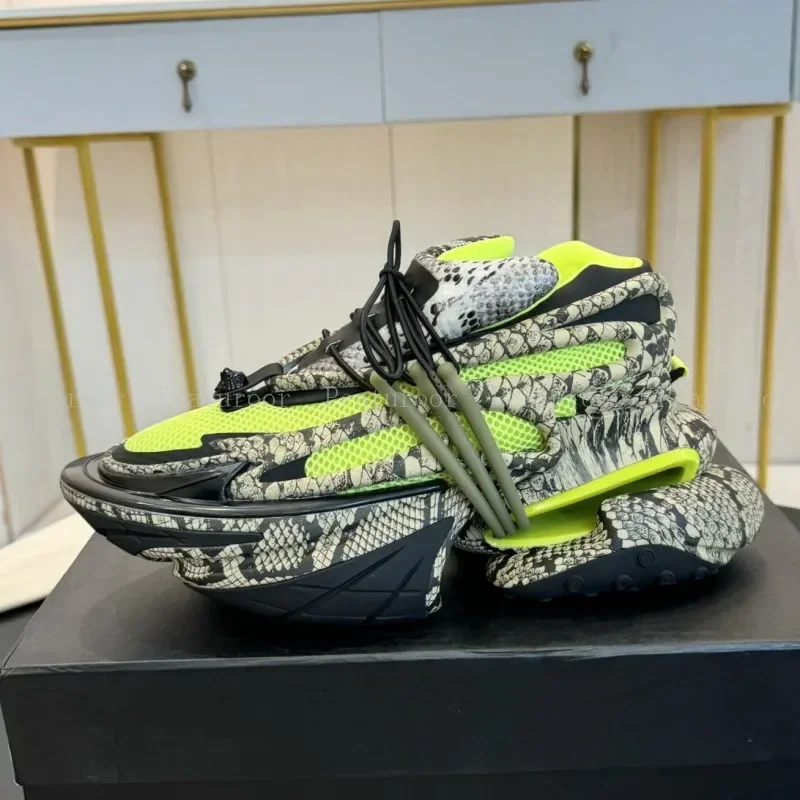 2025 موضة الرجال أحذية رياضية حجم كبير 46 النساء منصة المتسكعون الدانتيل يصل التدرج الألوان تشغيل أحذية رياضية الشقق المشي #1