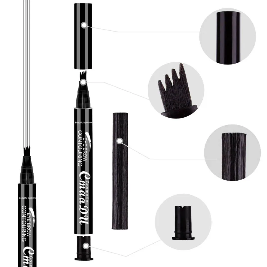4-head eyebrow pencil, four-pointed eyebrow pencil, high pigment and easy to color, creating a natural naked look