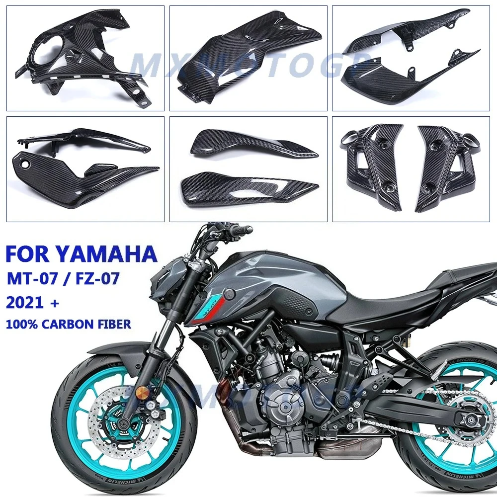 

For Yamaha MT 07 FZ 07 MT07 FZ07 2021 2022 2023 2024 100% Carbon Fiber Fender Side Panels Fairings Kits Motorcycle Accessories