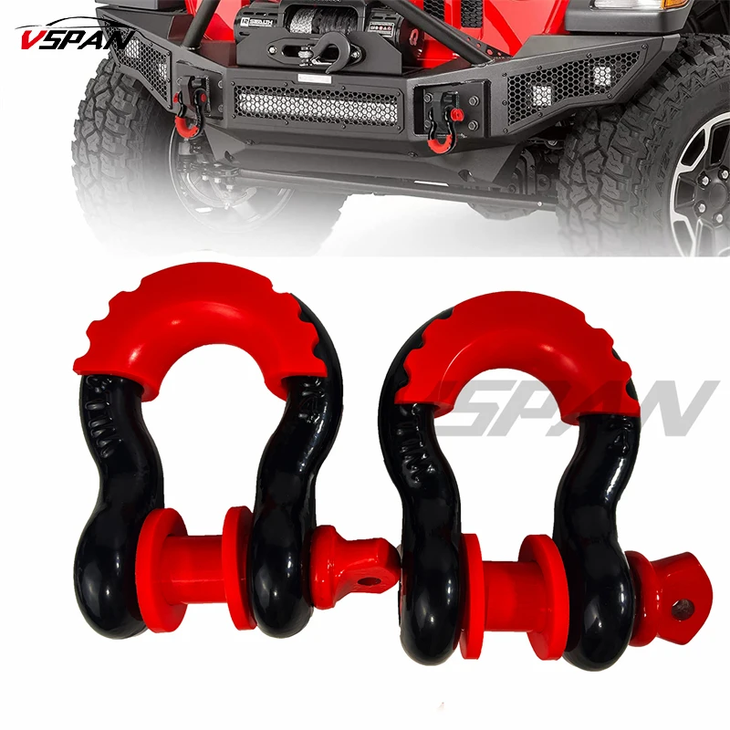 

D Ring Shackle with 7/8" Screw Pin 57,000Ibs Break Strength 3/4" Heavy Duty Shackles for Jeep Vehicle Recovery Rescue 4x4 Tools