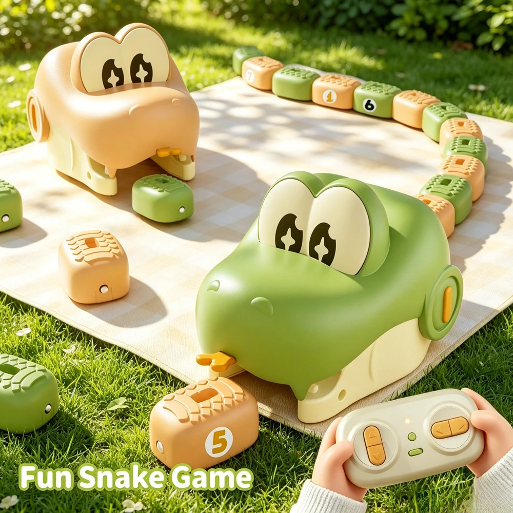 Magnetic Attach Snake RC Car Toy Dual Player Competitive Battle Vehicle Interactive Eating Game Educational Remote Control Toy