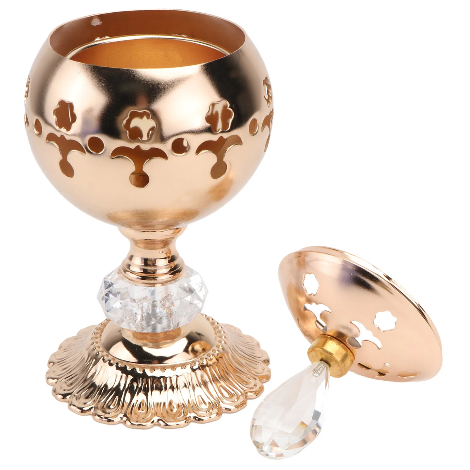 

Candlestick Iron Holder Holders Hollow-out Censer Candlesticks Western Style Ornaments Golden