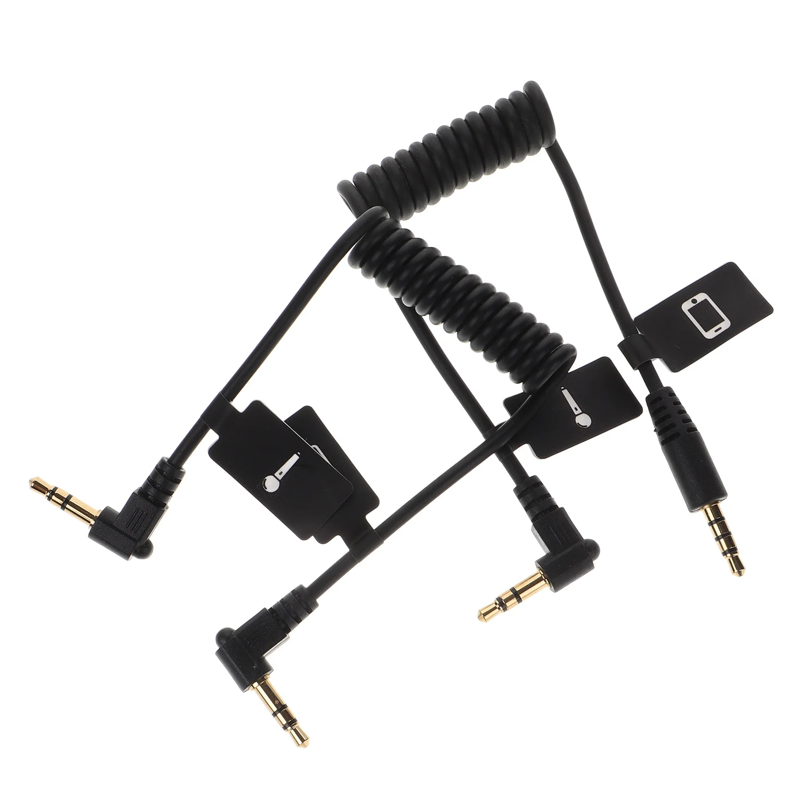 

2Pcs 3.5mm Trs to Trrs Adapter Cable Coiled Stereo Audio for Mobiles Dslr Cameras Superior Sound Quality Easy Plug Play