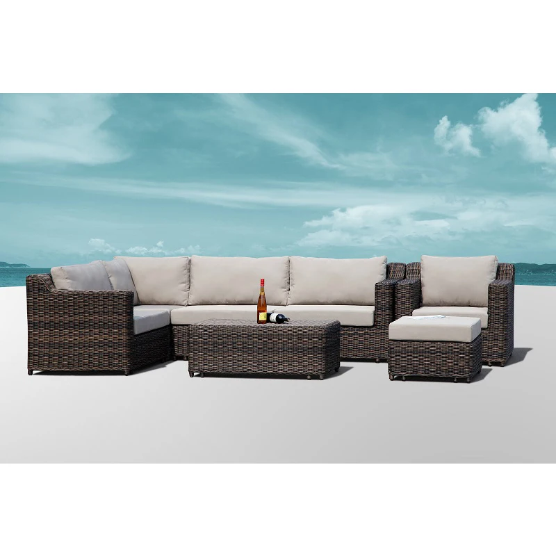 

Hot Sale Moden Design Patio Outdoor Rattan Rope Funiture Garden Sofa Set