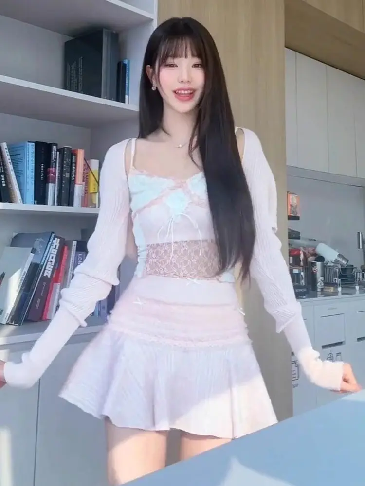 

Сладкая розовая юбка трапециевидной формы, женская летняя новинка 2024, юбка-миди, универсальный цвет, длина, модная