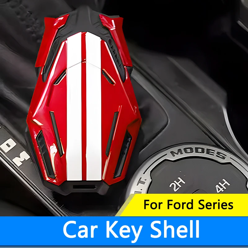 QHCP Car Key Shell Mech Key Case Interior Accessories ABS For Ford Mustang F150 Raptor Mondeo Fox Road Walker Explorer