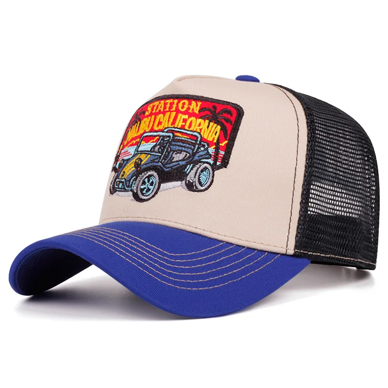 الفاخرة في الهواء الطلق للجنسين الصيف قبعة الصيد تنفس MeshTrucker قبعة الرجال النساء شاحنة كبيرة مطرزة Snapback قبعة الشمس أبي قبعة