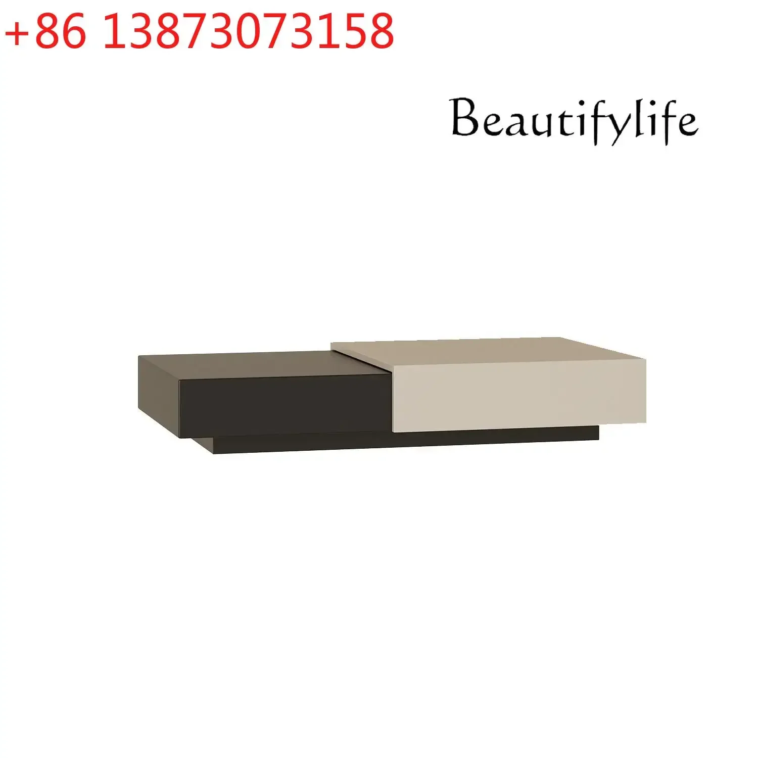 Italian Square Coffee Table Modern Villa Living Room Cream Style Creative Contrast Color Combination Tea Table