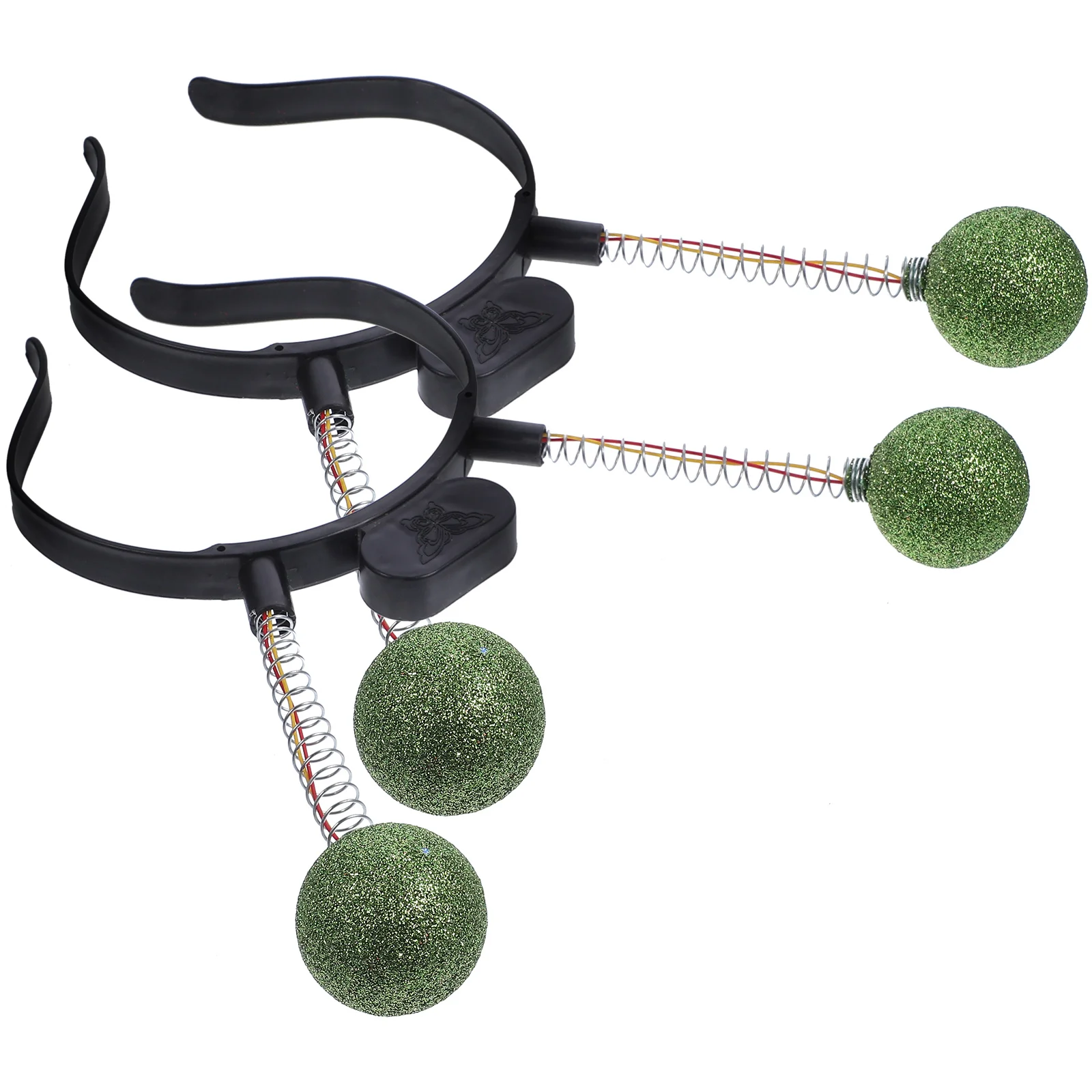 

2Pcs Light Headband Glitter Gold Powder Alien Balls Halloween Costume Women Party Props LED Green Hair Accessories