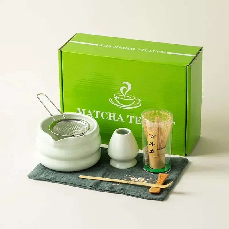 Batidor de polvo de té verde Matcha, herramienta de bambú para ceremonia japonesa, cepillo exquisito, Kit de regalo para Cultura de té, 4/7 piezas