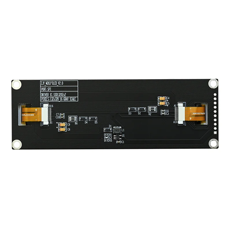 3.83 Inch Oled Display 132X320 Resolutie Spi Interface Ssd1320 Drive Seriële Scherm 16 Graden Grijze Schaal Verstelbare 10pin