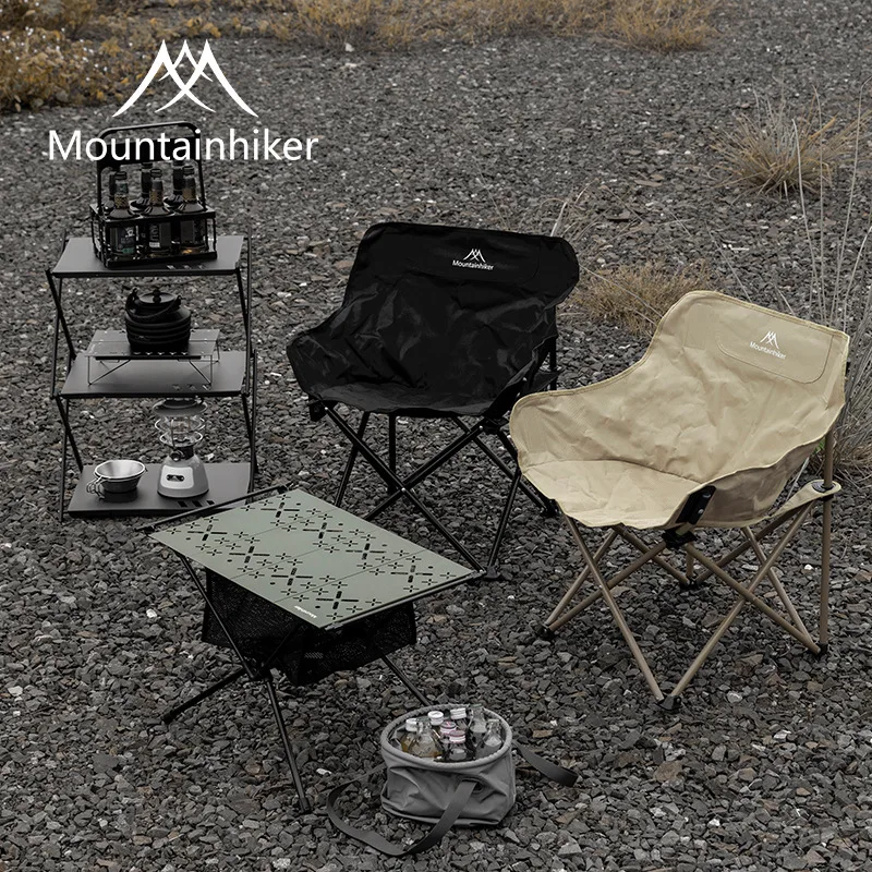 

Outdoor Camping Moon Chair Mountainhiker Light Portable Casual Beach Fishing Stool Folding Chair 600D Oxford Cloth Moon Chair