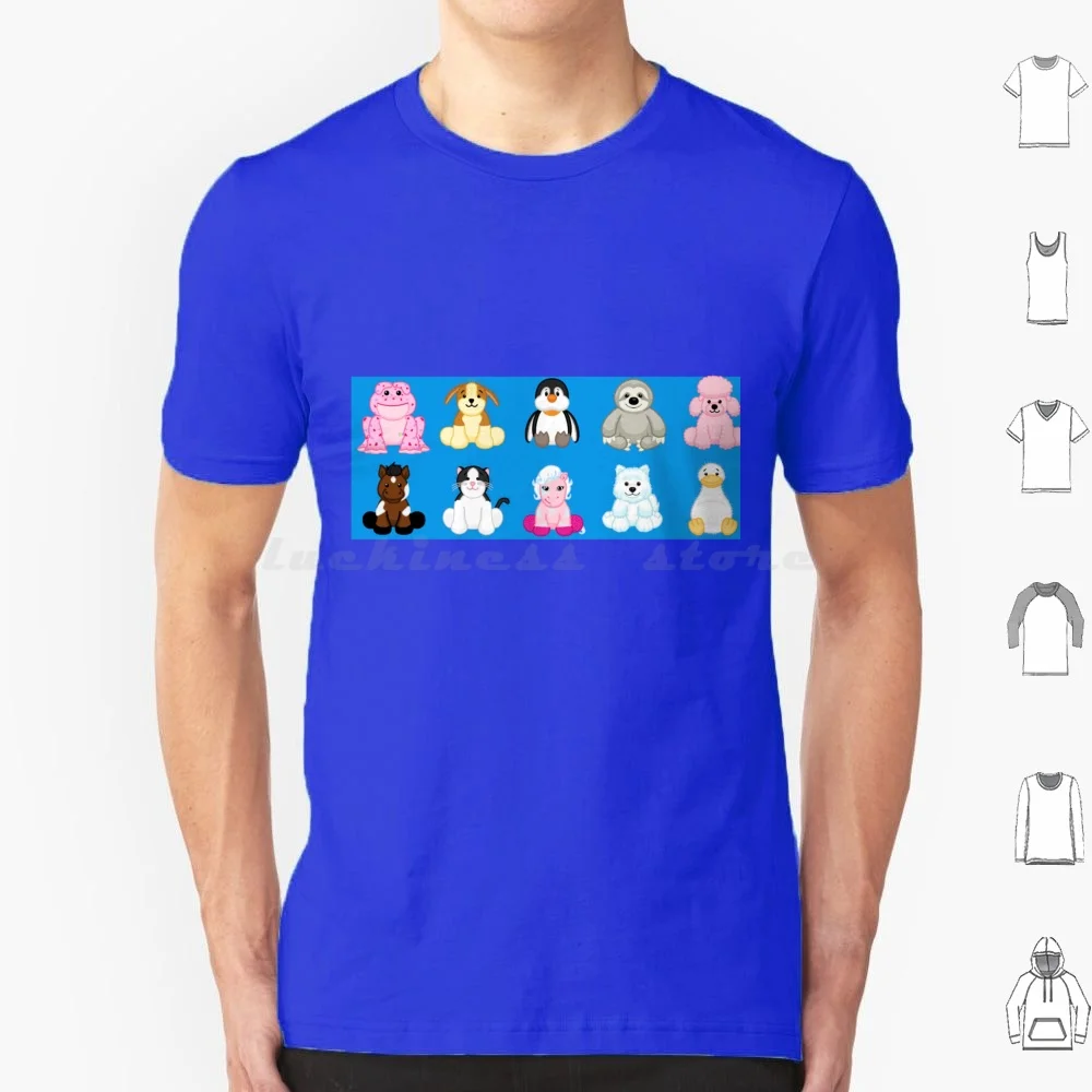 تي شيرت Webkinz Pets Collage مقاس كبير 100% قطن Webkinz Webkinz ألعاب أطفال ألعاب فيديو إرتداد Webkinz حيوانات محشوة #1