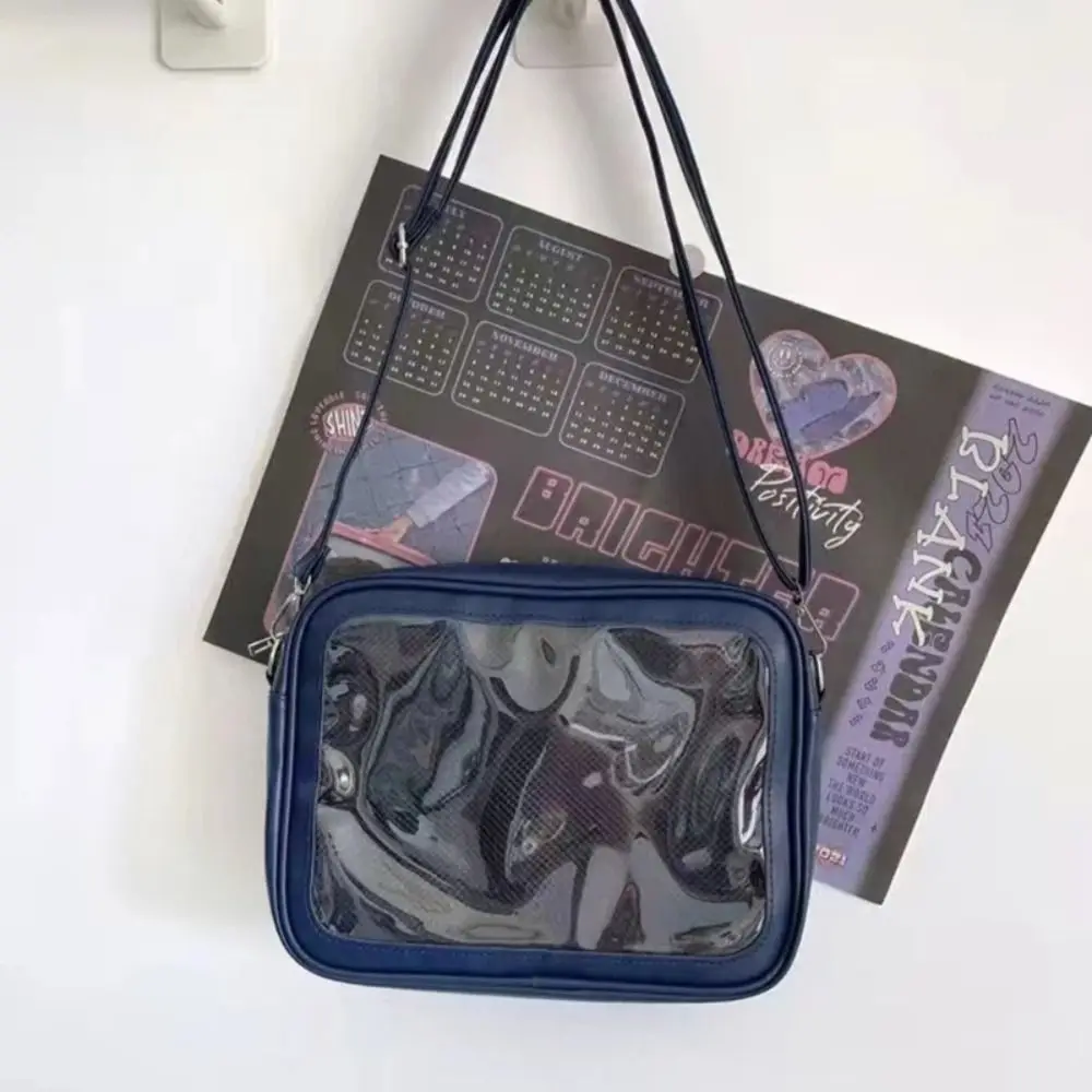 Bolsa de ombro transparente para mulheres, bolsa de algodão, simples, cor sólida, criativa, impermeável, 1 pc