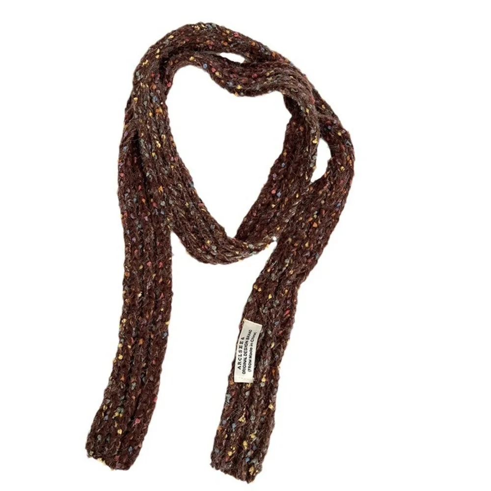 

Cute Harajuku Colorful Slender Scarf Soft Warm Long Narrow Scarves Neck Wrap Korean Style Knitted Colorful Dot Shawl Girl