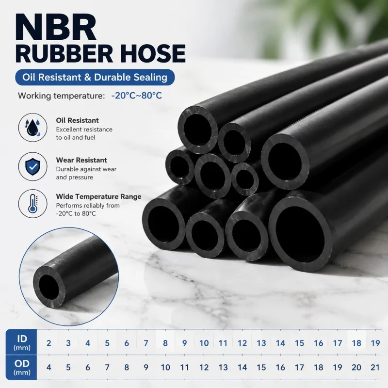 2M NBR Diesel Fuel Line Hose for Automotive Aftermarket Carburetor Fuel Tank Delivery Pipe Tube 4x6mm/4x7mm/5x8mm Options