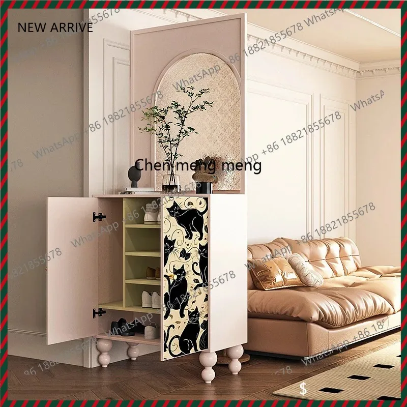 

Changhong Begonia Glass Locker Entry Entry Entrance Cabinet Block Solid Wood Retro Side Cabinet Integrated with Ancien