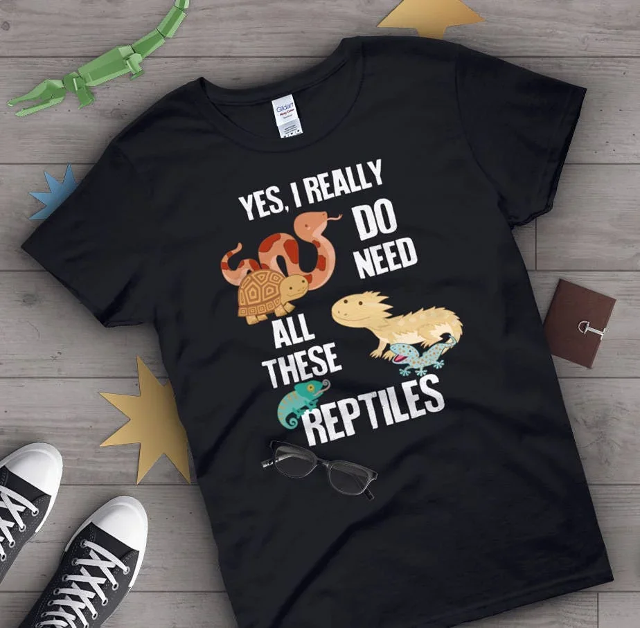 Funny Reptile T Shirt Bearded Dragon Lover Corn Snake Lizard Tortoise Python Iguana Cute Tops