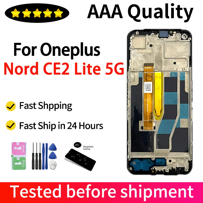 6.59" IPS LCD For OnePlus Nord CE 2 Lite 5G CPH2381 CPH2409 Display Touch Screen With Frame For 1+ CE2 Lite LCD Replacement
