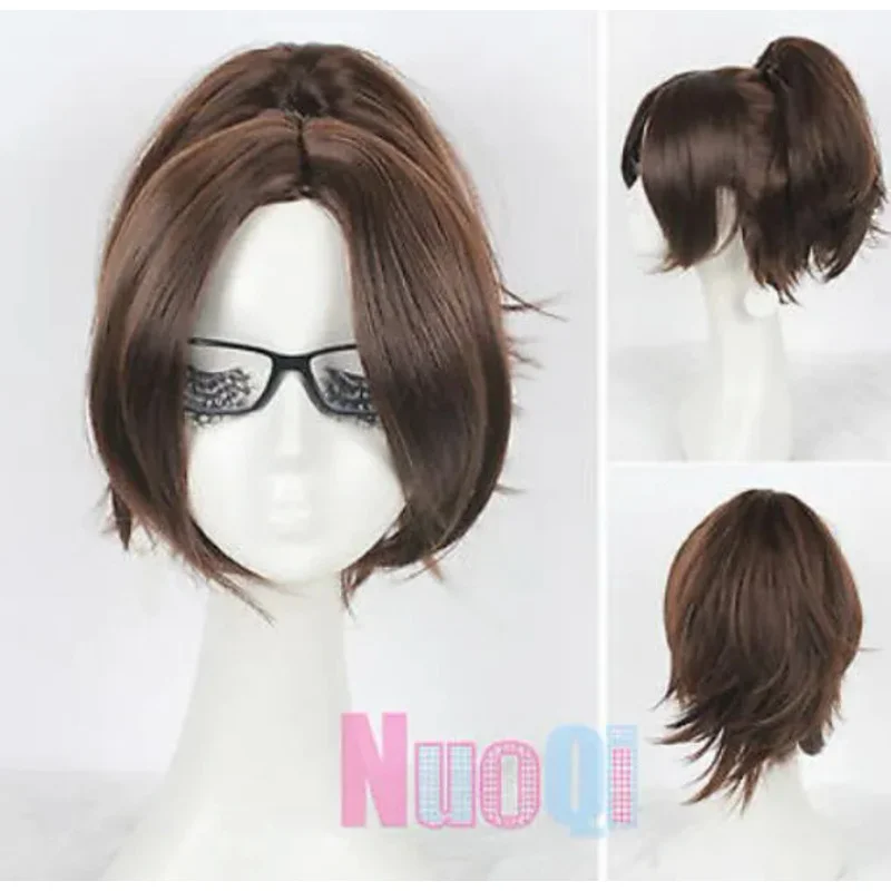 Shingeki no Kyojin Atta on Titan Hanji Zoe long brown ponytail cosplay wig