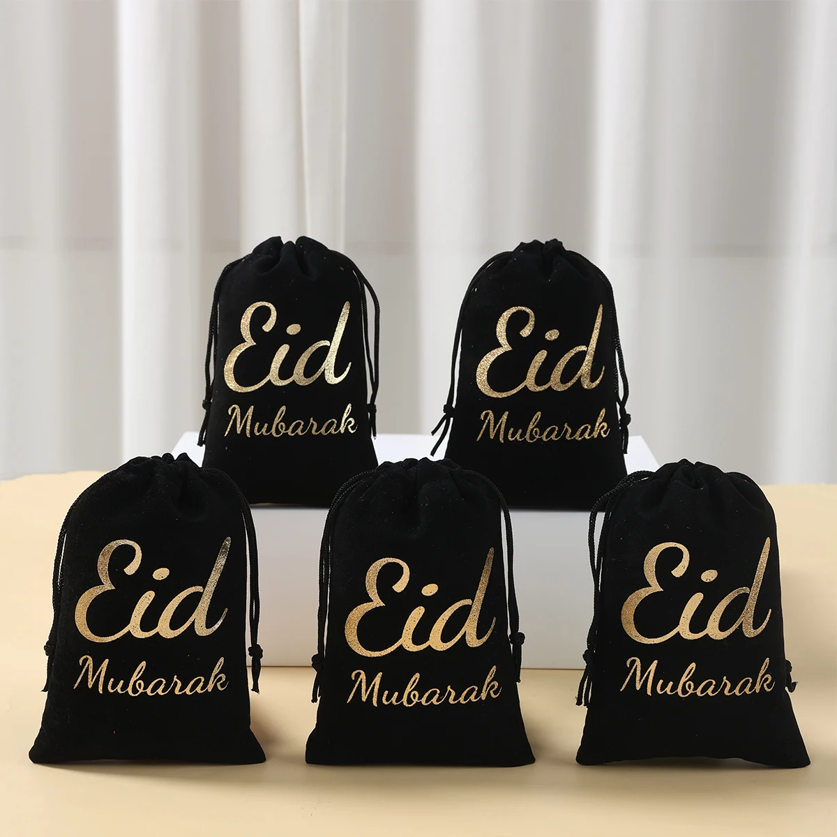 6pcs Eid Mubarak Snoep Zak Moslim Islamitische Ramadan Kareem Iftar Party Happy Al-Adha Kid Jongen meisje Vriend Familie Aanwezig Gift Bags