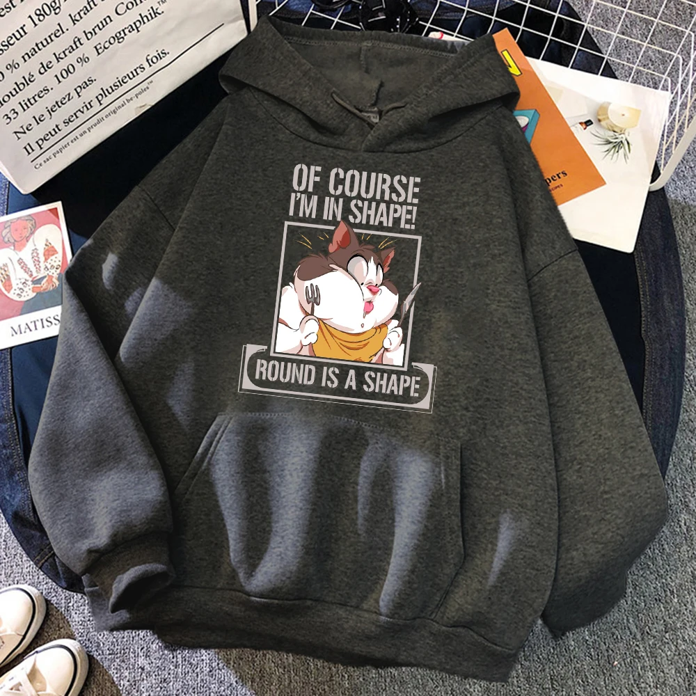 Meme Of Course I'M In Shape!Round Is A Shape Men Hoodie Casual O-Neck Creativity Clothing Oversized Autumn Fleece Mans Pullover