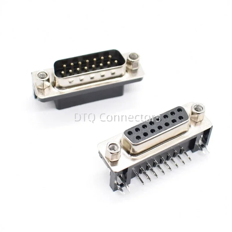 DR15 DB15 D-SUB Angle Angled 15 Pin Female Male PCB Mount Socket Connector