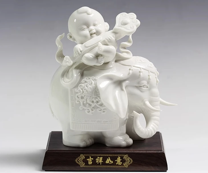 Ceramic Qilin Presents Auspiciousness, Gives Children, Guanyin Seeks Children Decoration, High end Animal Chinese Style New Chin