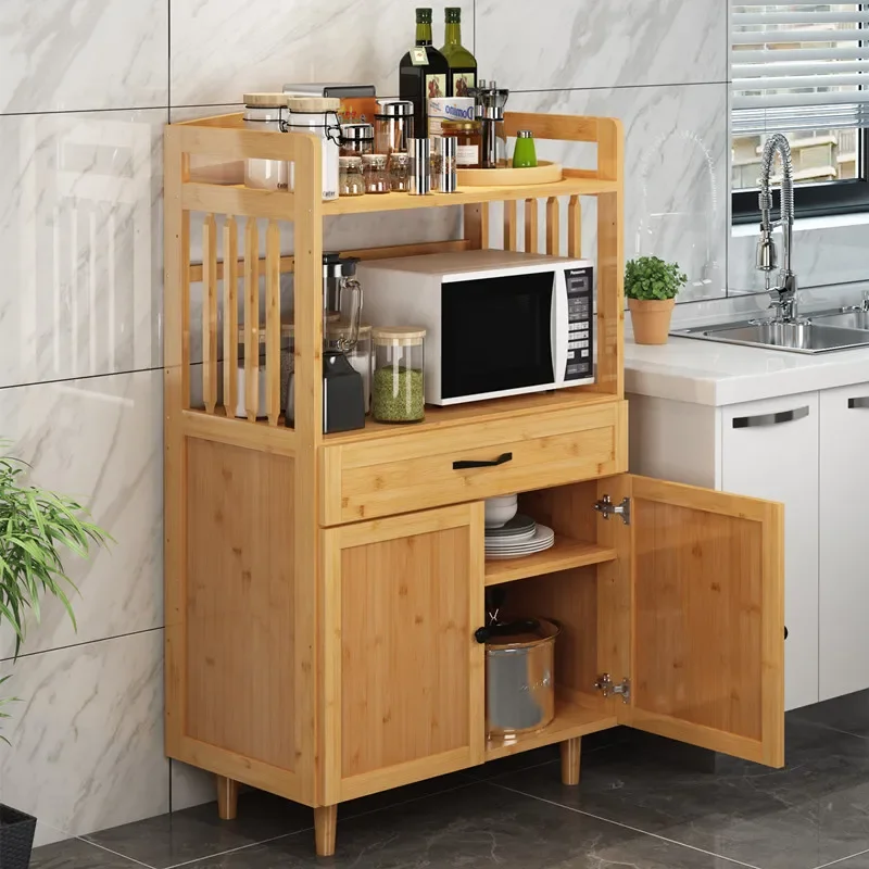 Kitchen sideboard household storage solid wood small cabinet tea cupboard simple multifunctional storage cabinet shelf