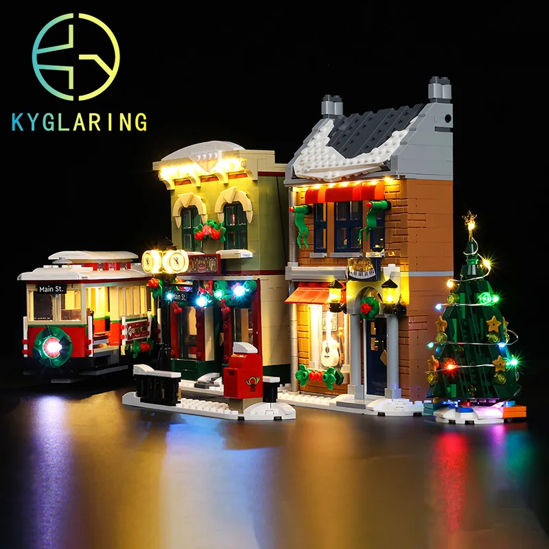 Kyglaring Led Lighting Set For 10308 Christmas High Street (Not Included Building Blocks) Holiday Decoration DIY