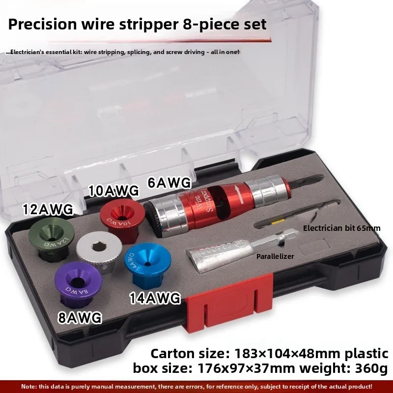 

8pcs Electric Wire Stripper for 6/8/10/12/14AWG Multi-functional Stripping Tool Screwdriver with 65mm Screw Bit Electrician Tool