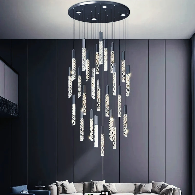 Nordic Luxurious Crystal Chandelier Suitable for Staircases and Living Rooms Decoration Maison Chandelier Interior Lighting