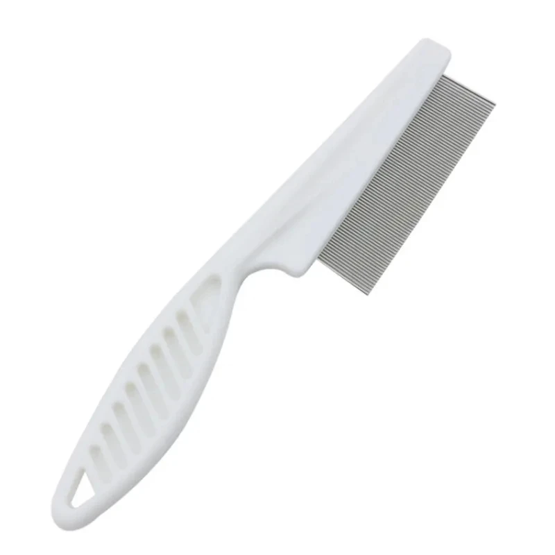 Flea Comb Dog Cat Hair Removal Brush Stainless Steel Dense Teeth Inline Comb Portable Pet Universal Grooming Cleaning Supplies