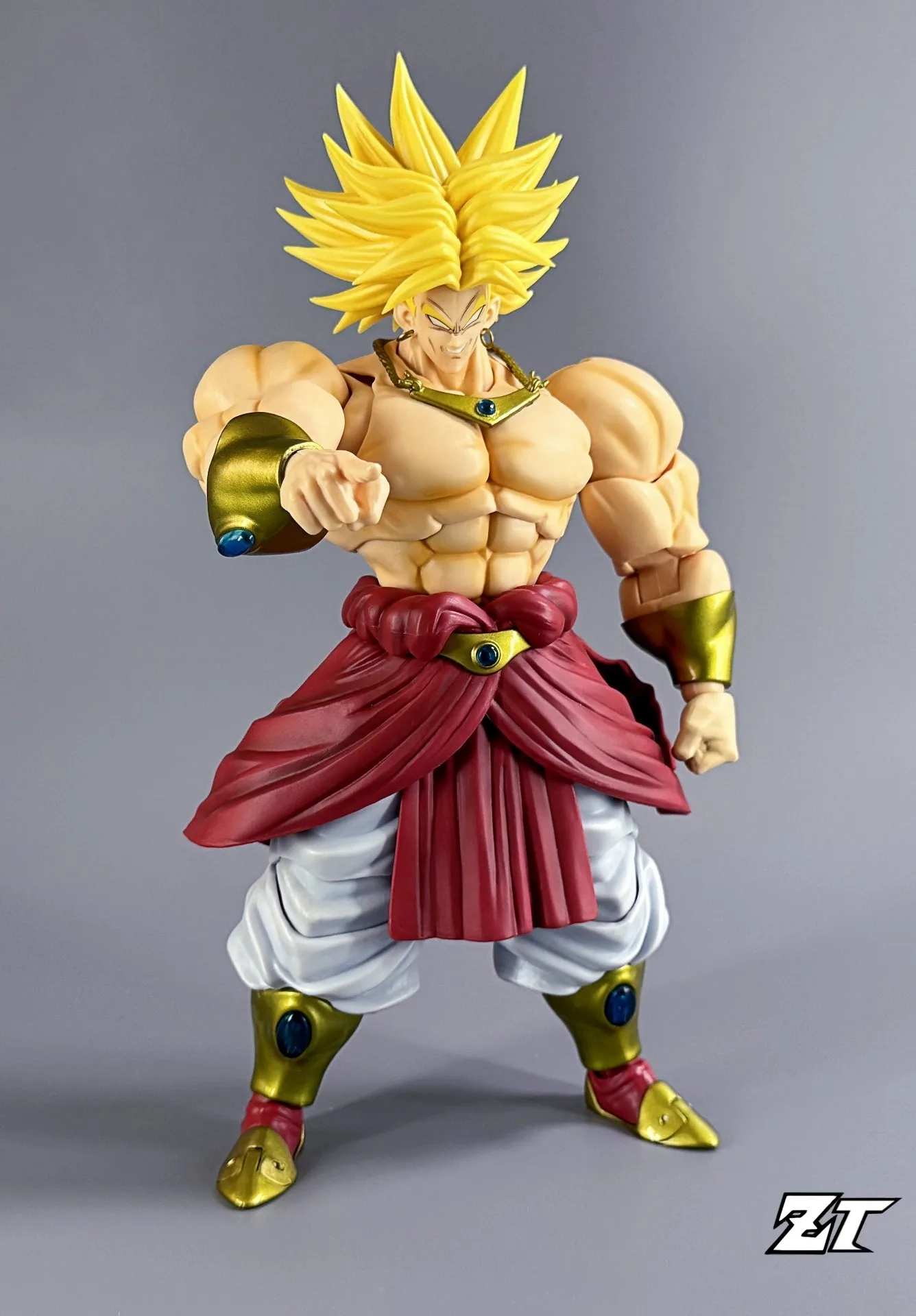 ZT Studio Dragon Ball Broly Action Figure 24 cm Verde Giallo Capelli lunghi Extra Large Effetti speciali Modello da collezione