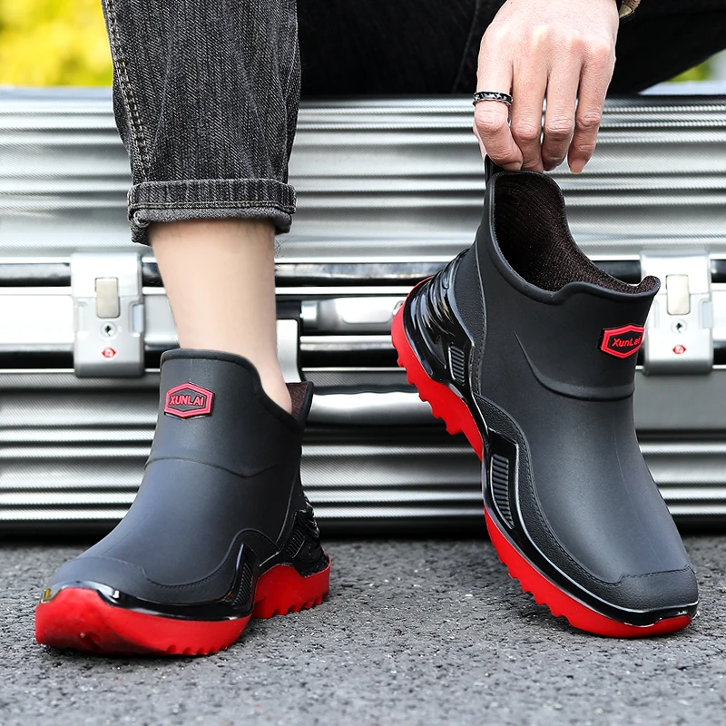 おしゃれな裏起毛レインブーツ 男女兼用 作業靴 滑り止め キ - Fishing Boots のレビューと価格