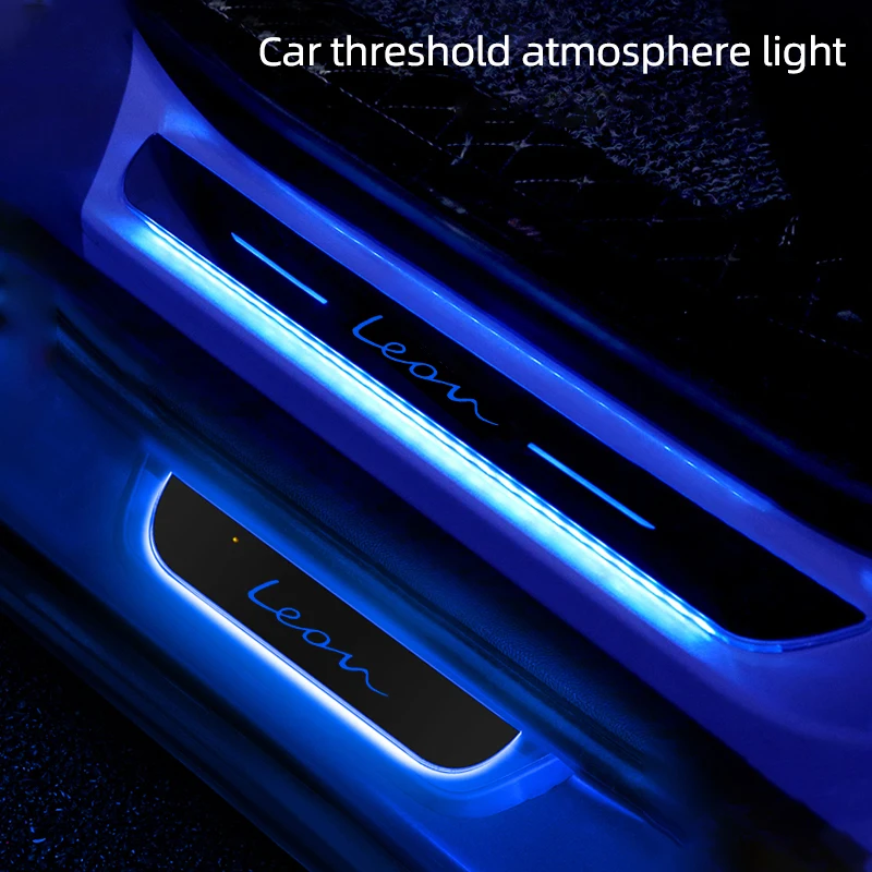 Threshold protection strip For SEAT leon 5f FR mk2 3 Car Welcome Threshold LED Car Door Atmosphere Light Car Styling Accessories