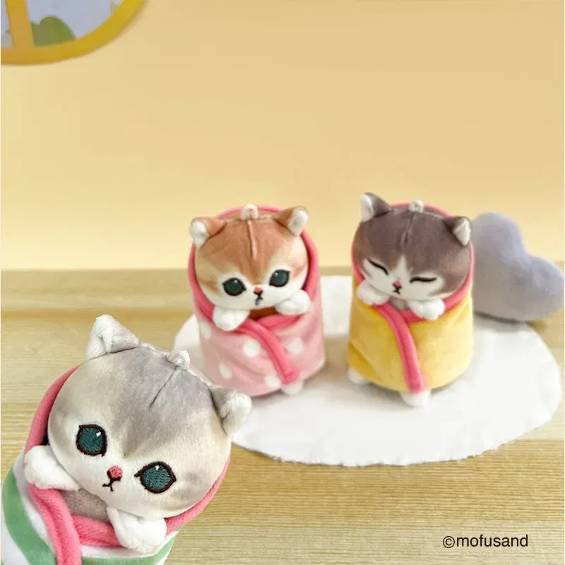 Pendentif de bénédiction de chat en peluche enveloppé dans une couette, requin, sac à dos au beurre, cadeau de vacances, dernier cri